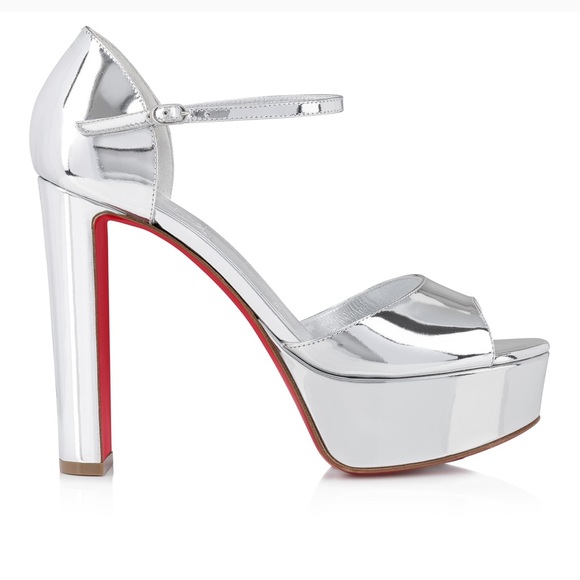 Christian Louboutin Silver and Red Heels - Picture 3 of 15